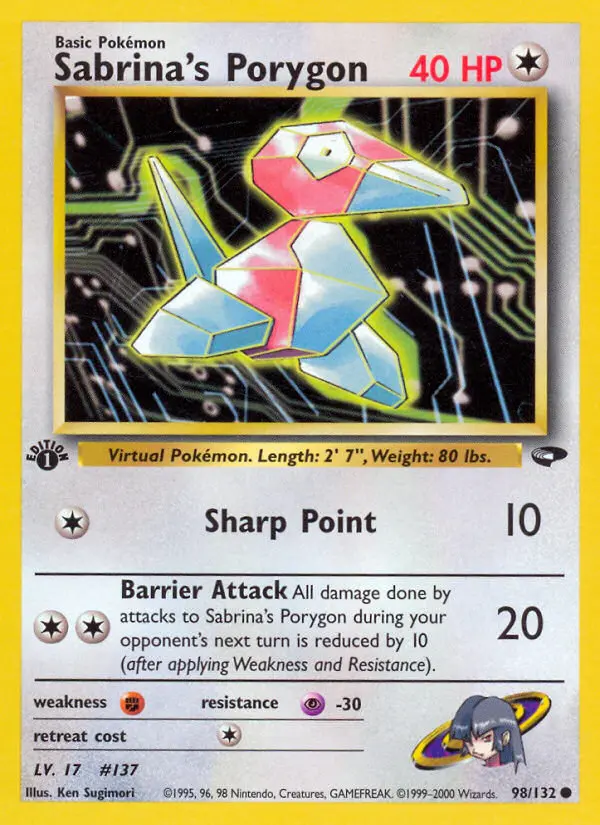 Carta Sabrina's Porygon — Gym Challenge 98/132