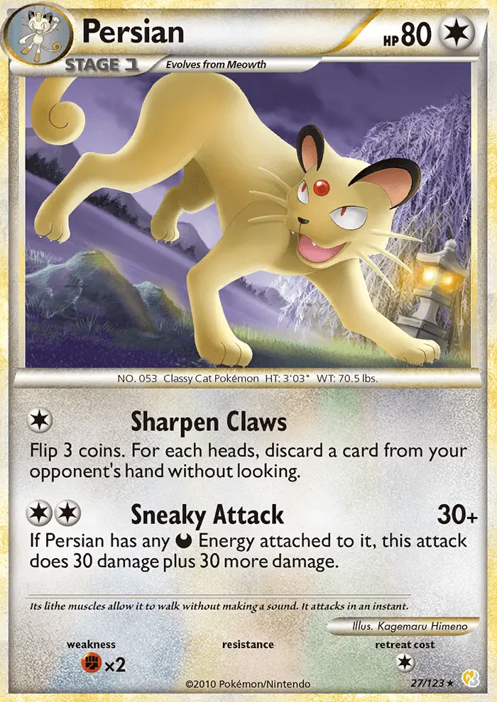 Carta Persian — HeartGold SoulSilver 27/123
