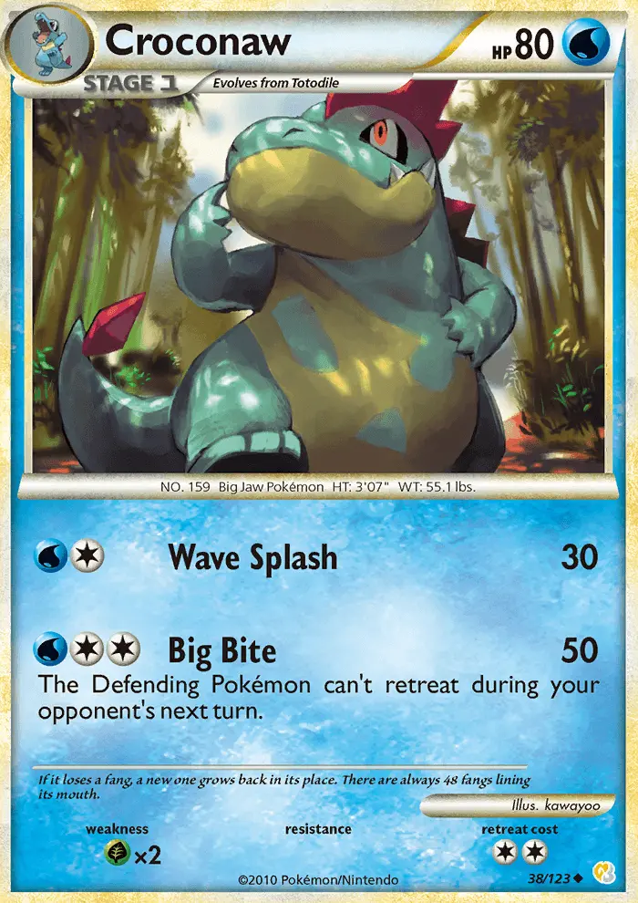 Carta Croconaw — HeartGold SoulSilver 38/123