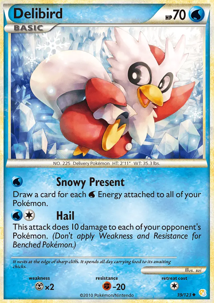 Carta Delibird — HeartGold SoulSilver 39/123