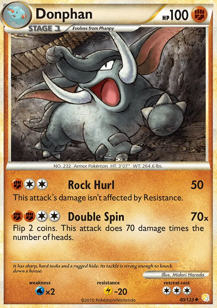 Carta Donphan — HeartGold SoulSilver 40/123