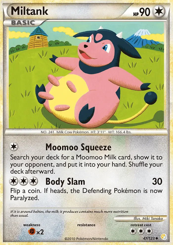 Carta Miltank — HeartGold SoulSilver 47/123