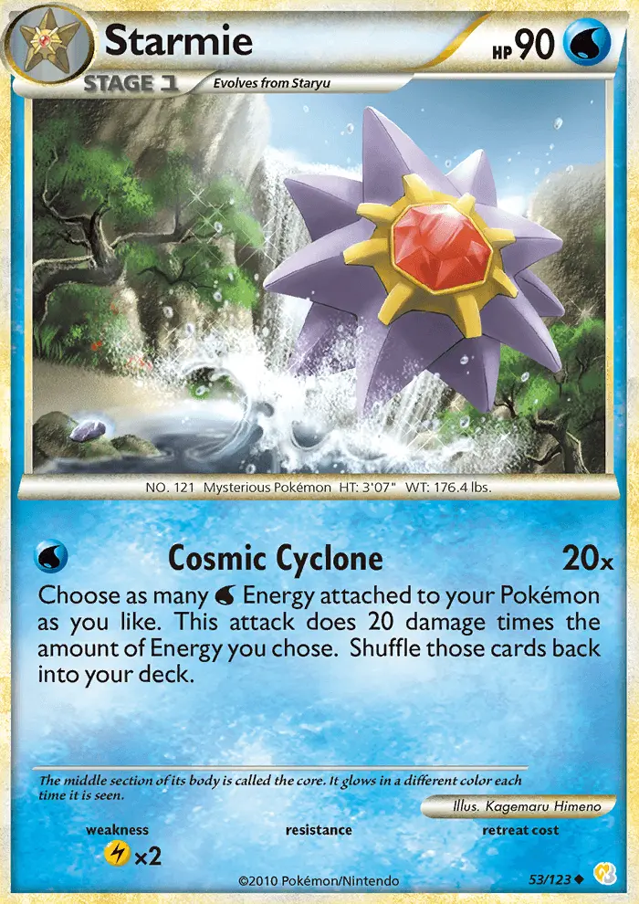 Carta Starmie — HeartGold SoulSilver 53/123