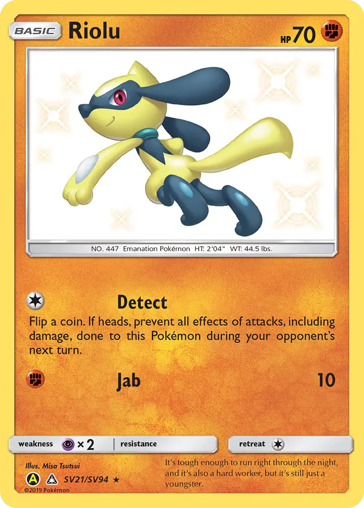 Carta Riolu — Hidden Fates Shiny Vault SV21/94