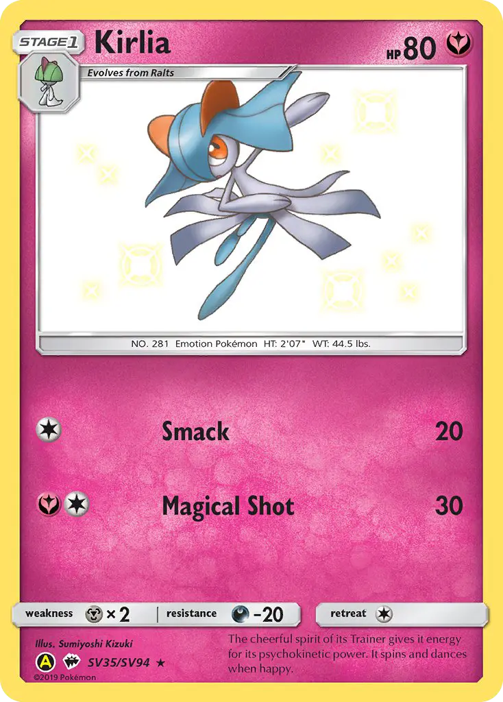 Carta Kirlia — Hidden Fates Shiny Vault SV35/94