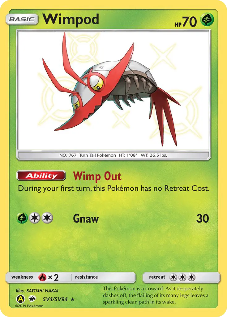 Carta Wimpod — Hidden Fates Shiny Vault SV4/94