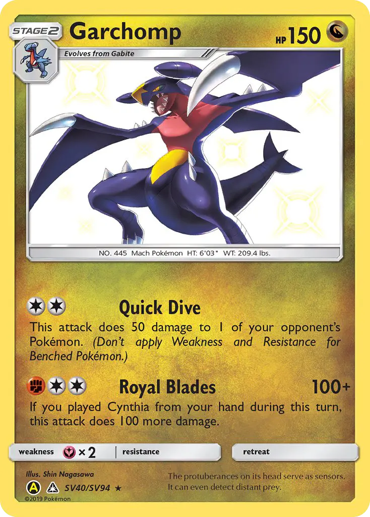 Carta Garchomp — Hidden Fates Shiny Vault SV40/94
