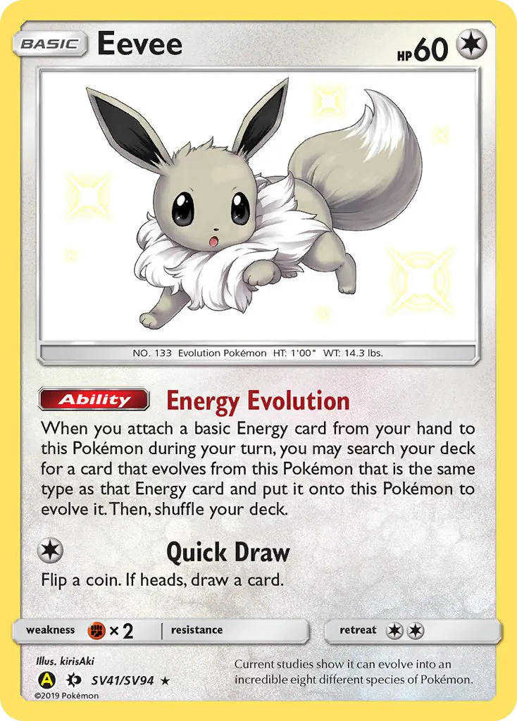Carta Eevee — Hidden Fates Shiny Vault SV41/94