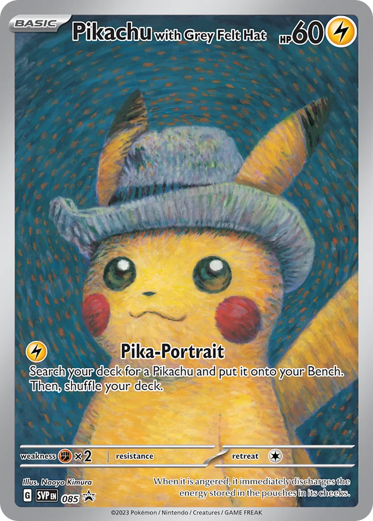 Pikachu com Chapéu de feltro Cinza 085/225