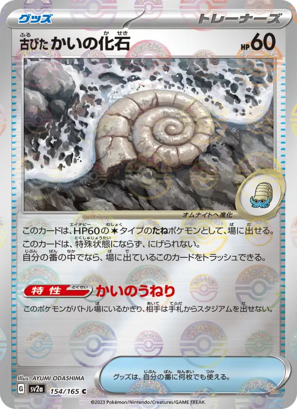 古びたかいの化石 154