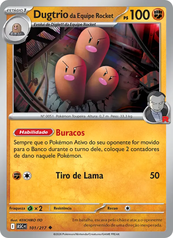 Dugtrio da Equipe Rocket 101/217