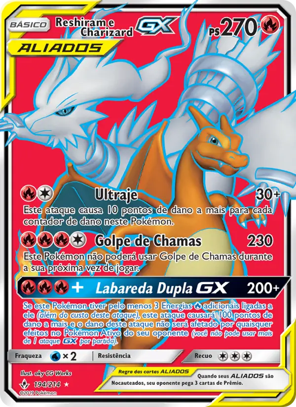 Reshiram e Charizard GX 194/214