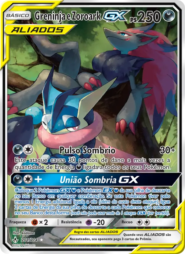 Greninja e Zoroark GX 201/214