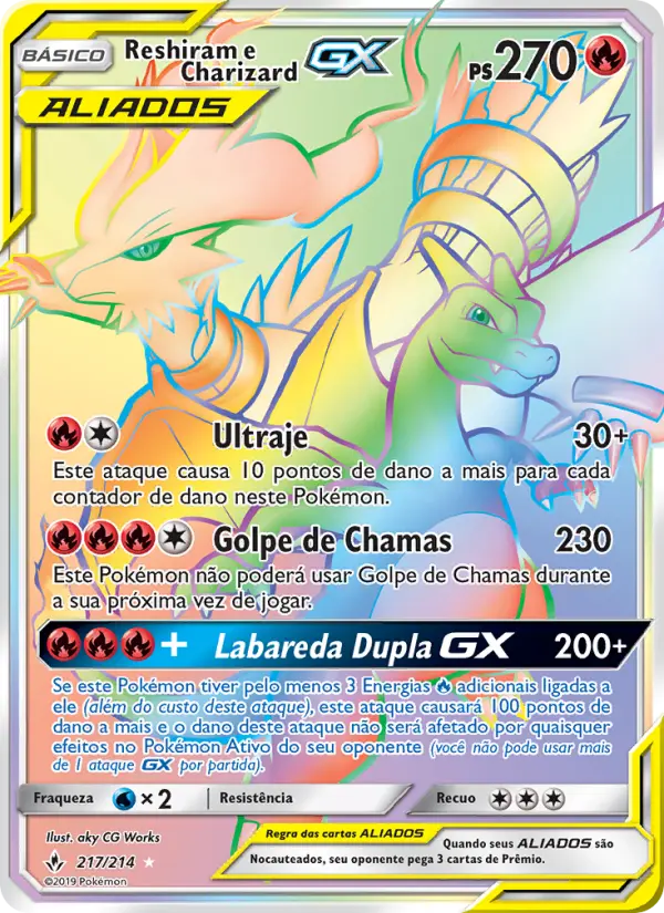 Reshiram e Charizard GX 217/214