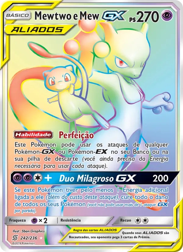 Mewtwo e Mew GX 242/236