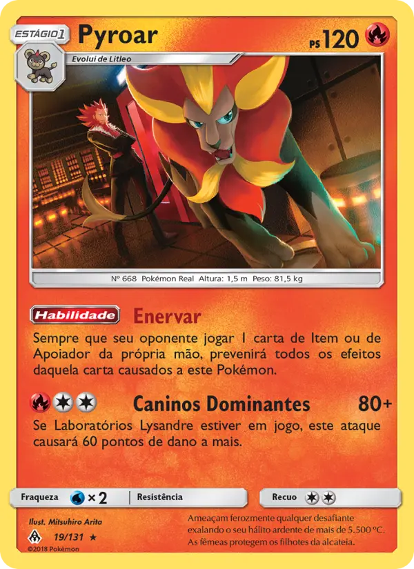 Carta Pyroar — Forbidden Light 19/131