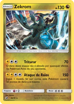 Carta Zekrom — Dragon Majesty 46/70
