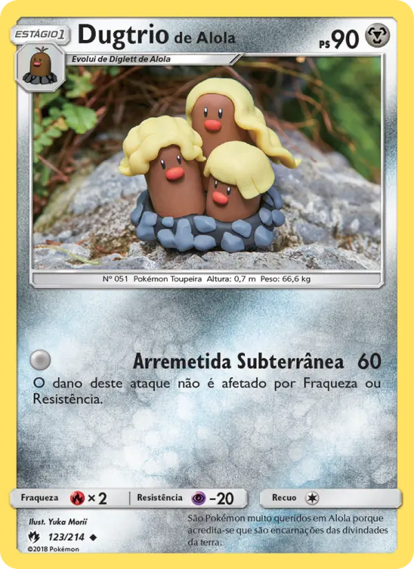 Carta Dugtrio de Alola — Lost Thunder 123/214
