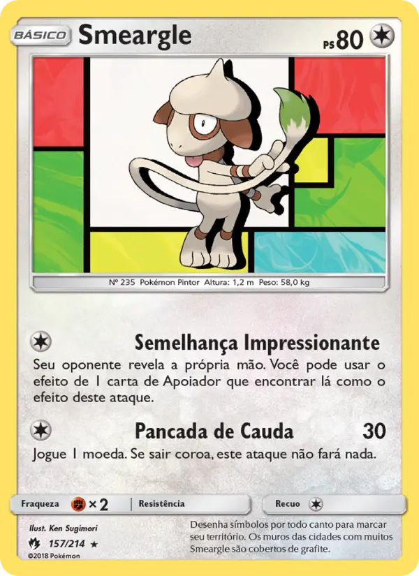Carta Smeargle — Lost Thunder 157/214
