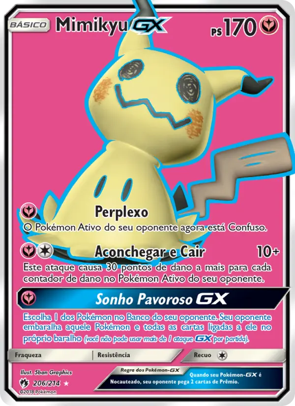 Carta Mimikyu GX — Lost Thunder 206/214