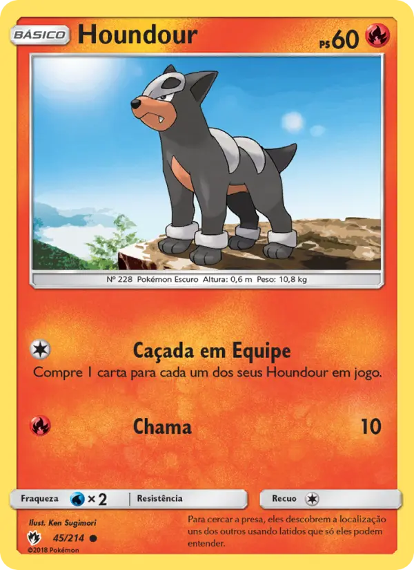 Carta Houndour — Lost Thunder 45/214