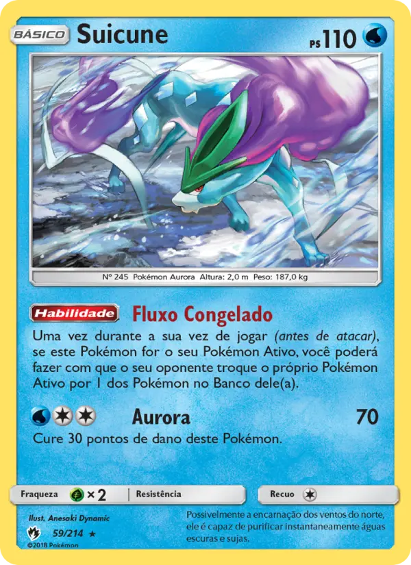 Carta Suicune — Lost Thunder 59/214