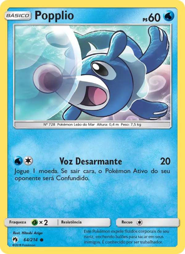 Carta Popplio — Lost Thunder 64/214