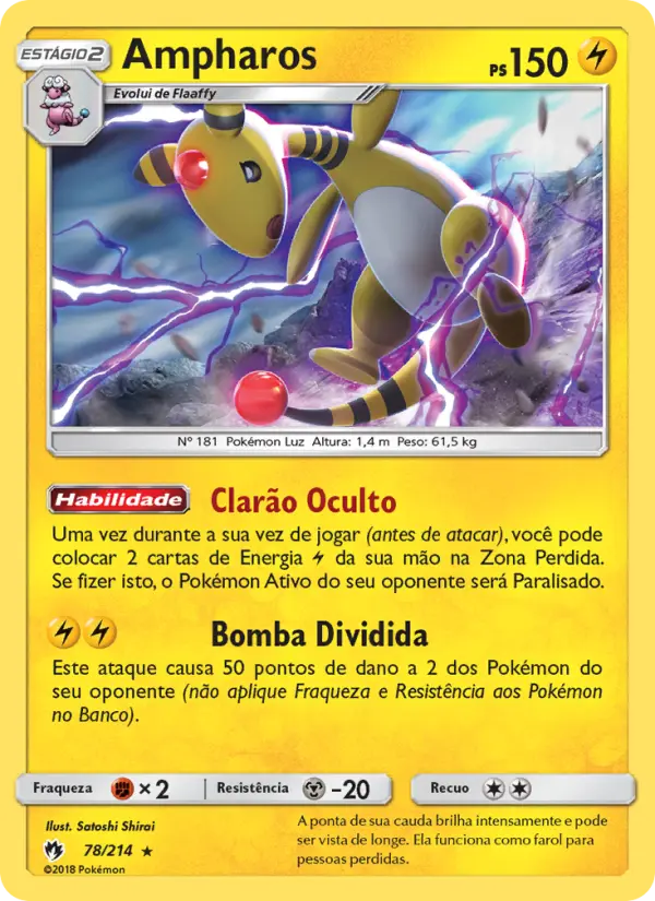 Carta Ampharos — Lost Thunder 78/214
