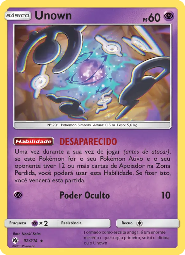 Carta Unown — Lost Thunder 92/214