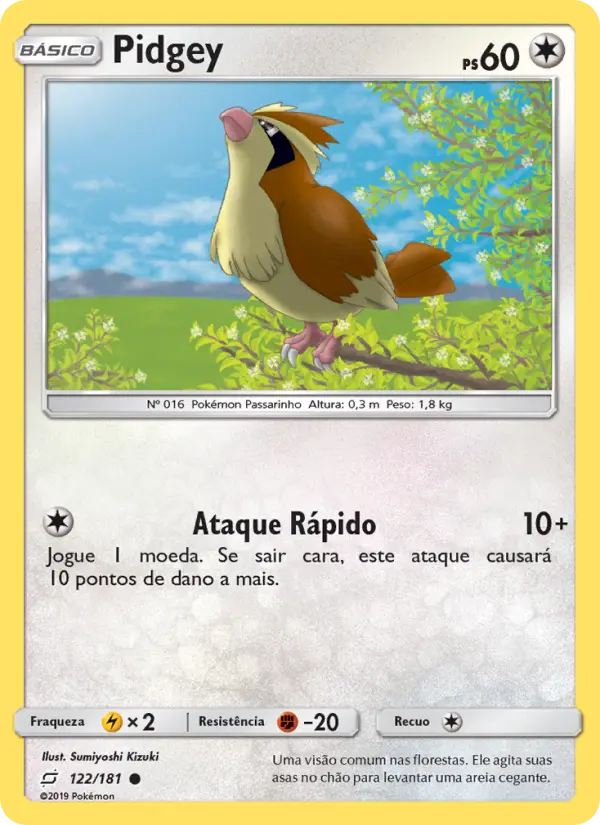 Carta Pidgey — Team Up 122/181