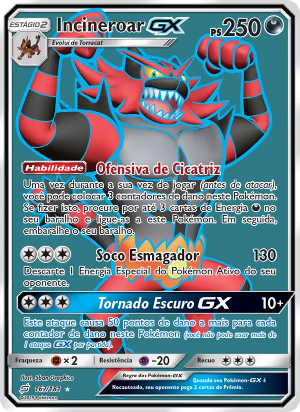 Carta Incineroar GX — Team Up 167/181