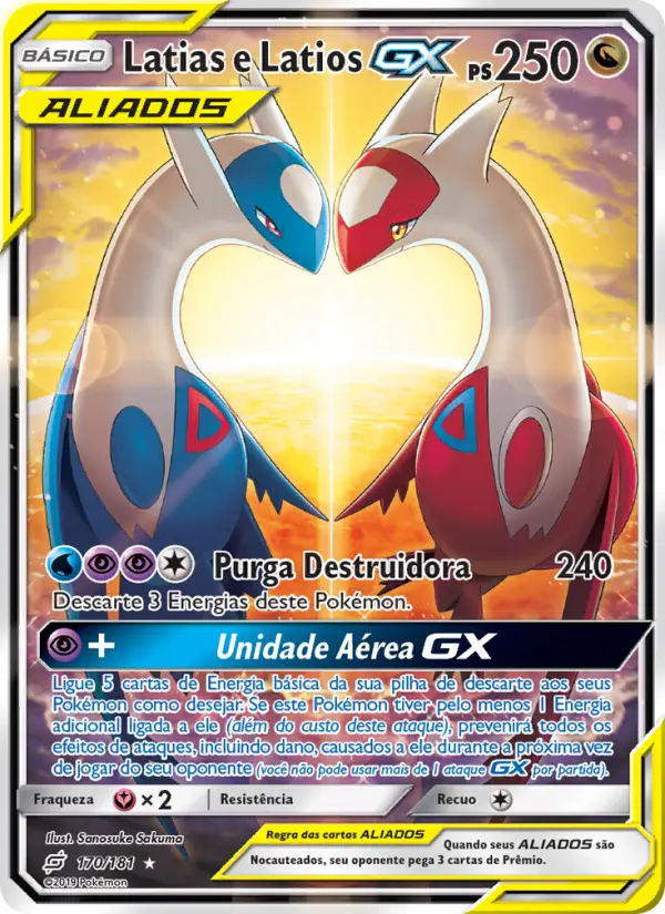 Carta Latias e Latios GX — Team Up 170/181
