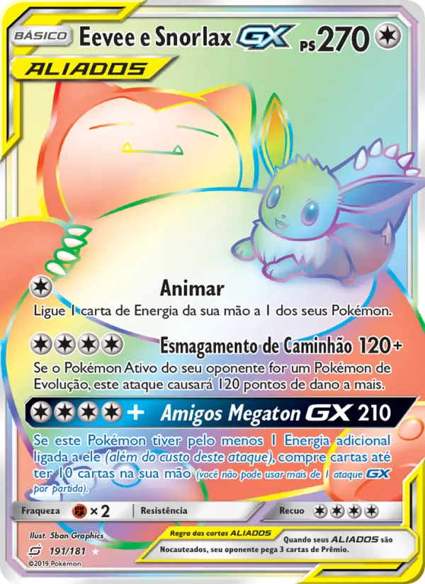 Eevee e Snorlax GX 191/181