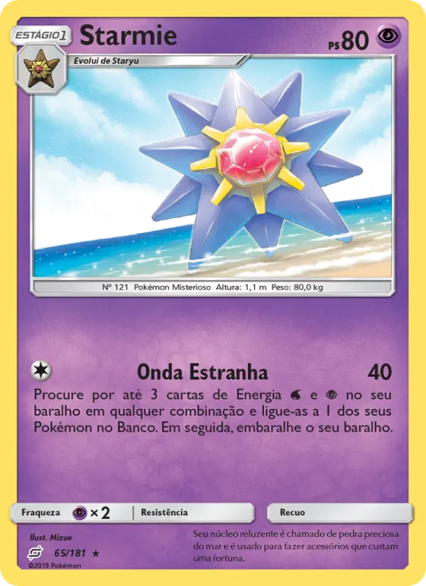 Carta Starmie — Team Up 65/181