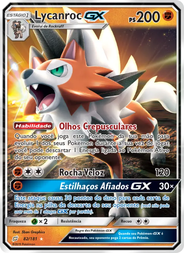 Carta Lycanroc GX — Team Up 82/181