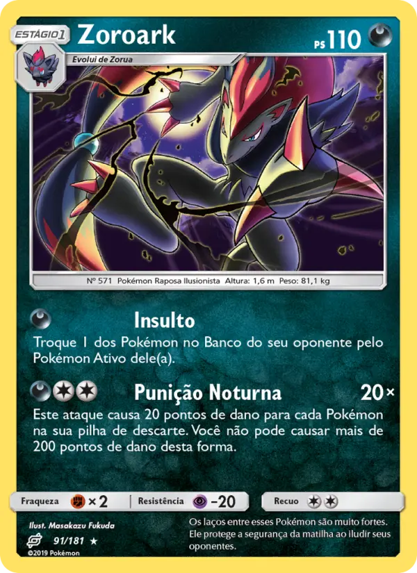 Carta Zoroark — Team Up 91/181