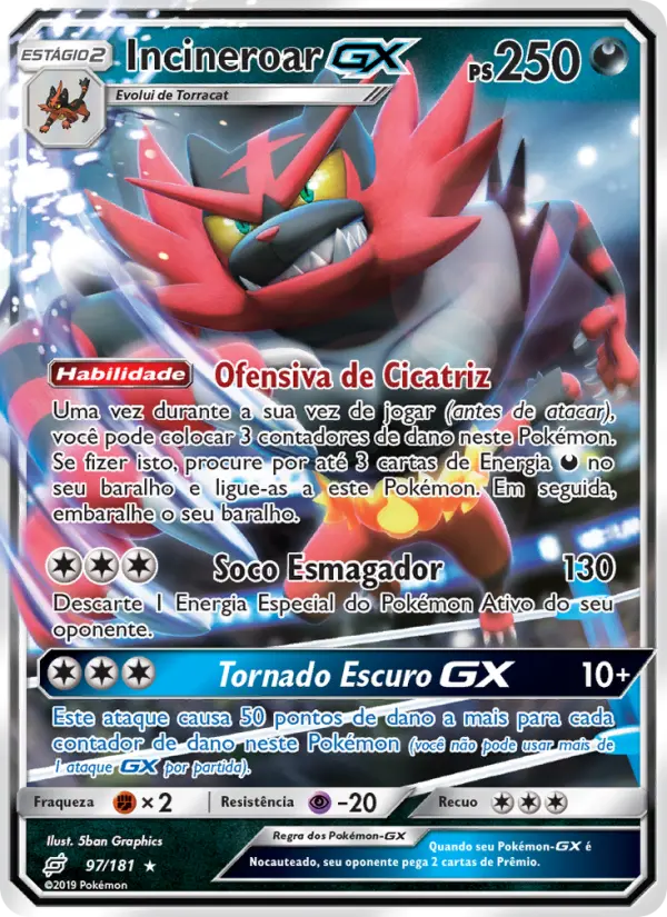 Carta Incineroar GX — Team Up 97/181
