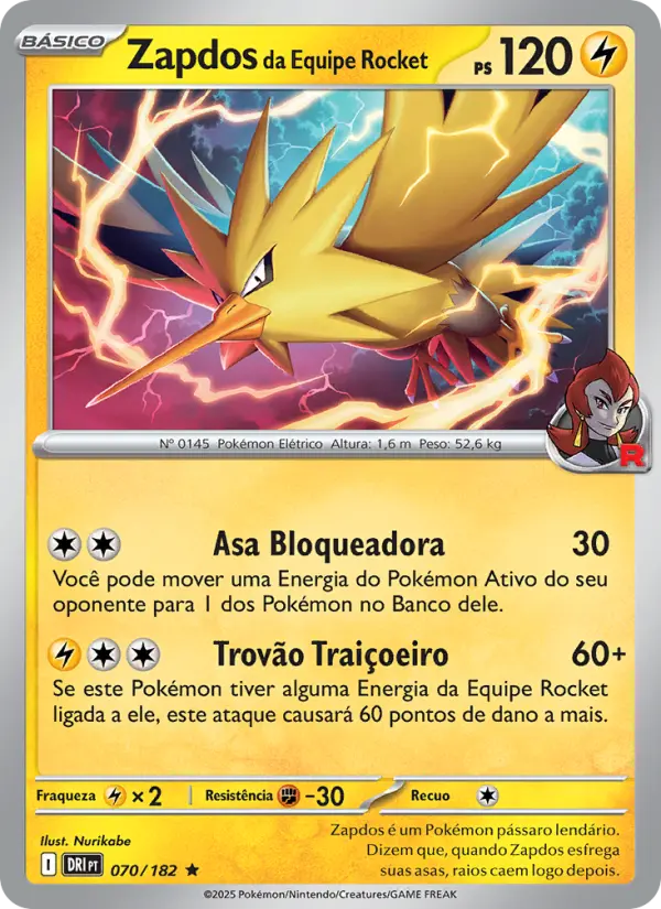 Zapdos da Equipe Rocket 070/182