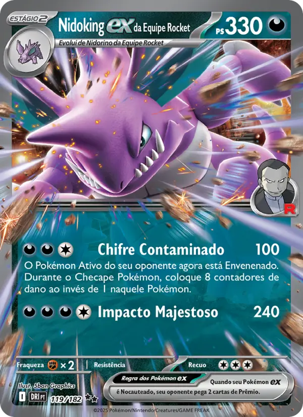 Nidoking ex da Equipe Rocket 119/182