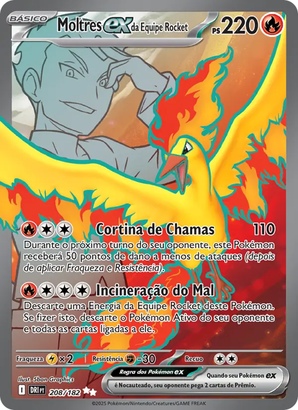 Moltres ex da Equipe Rocket 208/182